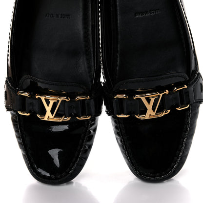 Louis Vuitton Patent Calfskin Oxford Loafers 38 Black 12 of 15