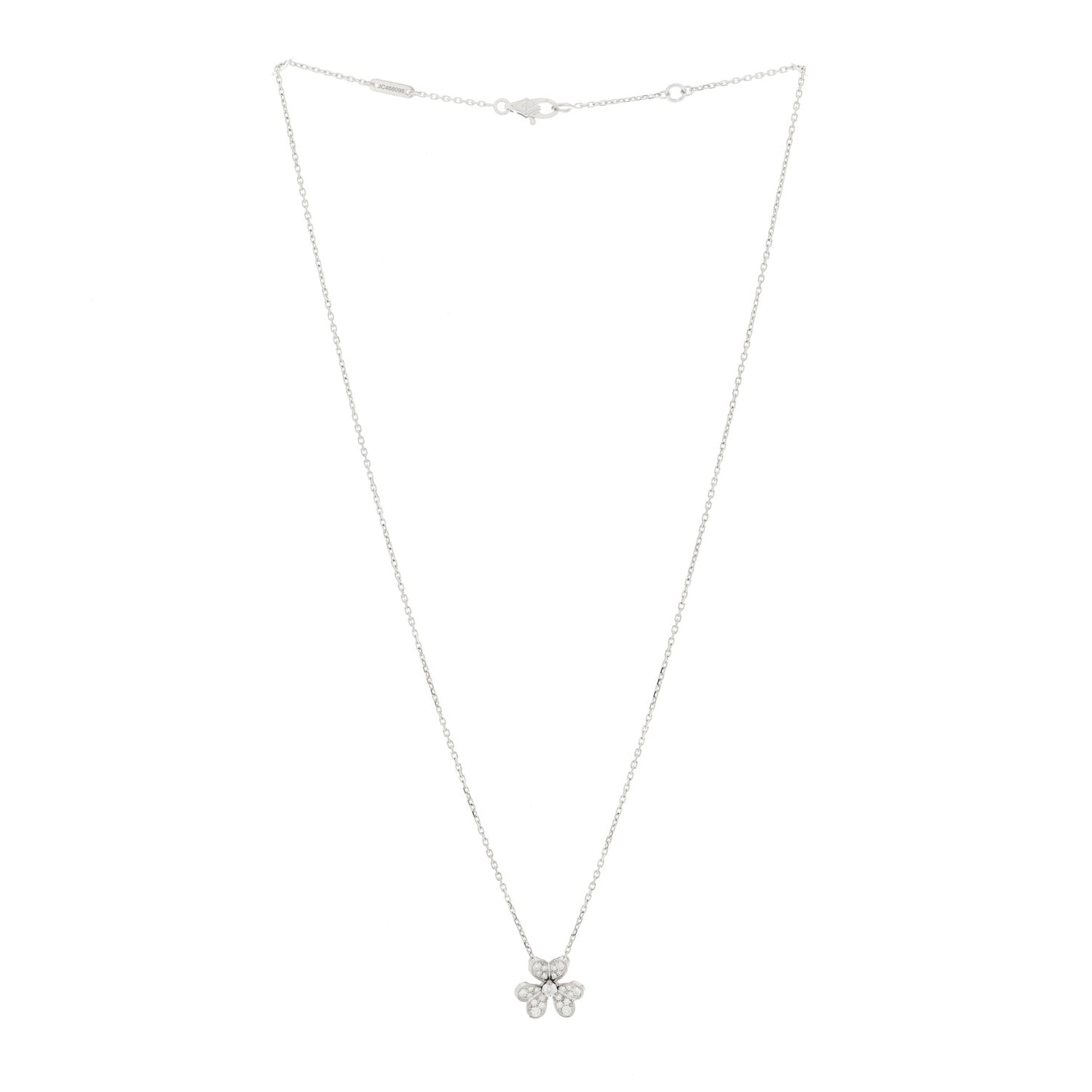 18K White Gold Diamond Mini Frivole Pendant Pave Necklace