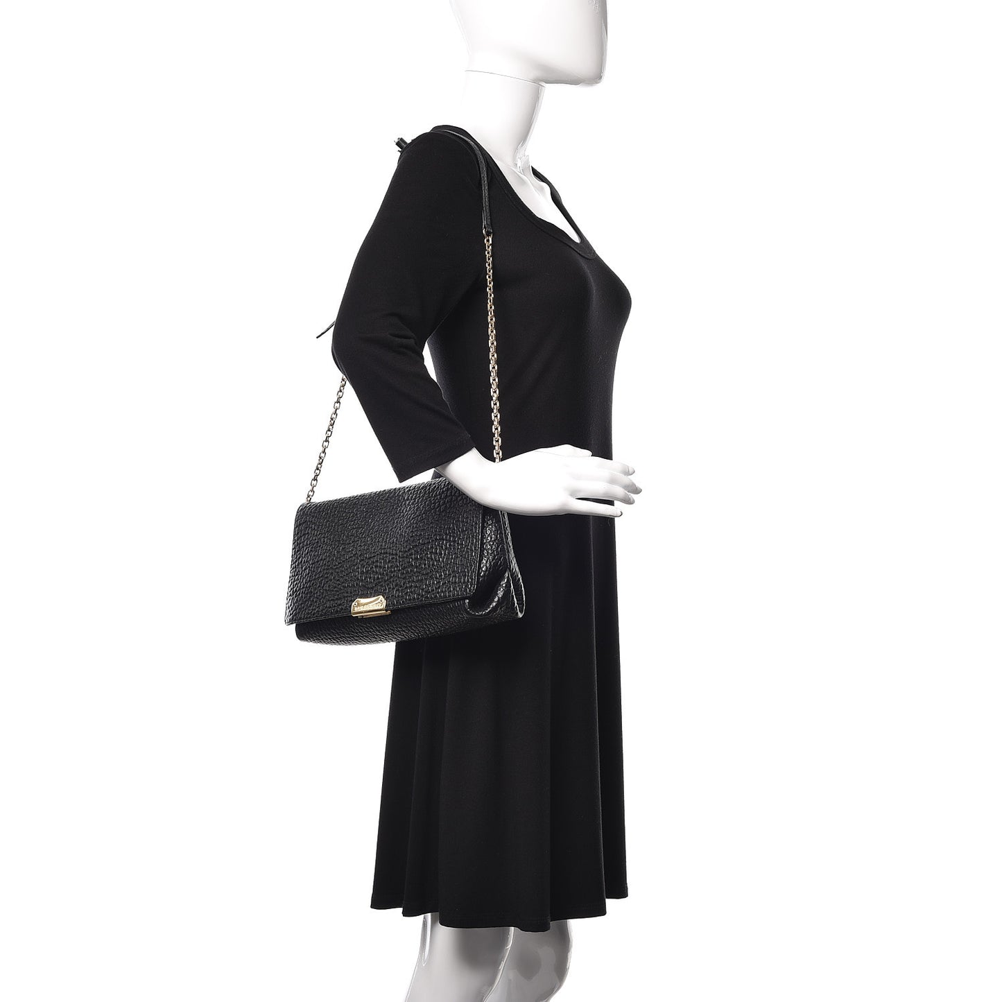 Signature Grain Medium Mildenhall Crossbody Bag Black