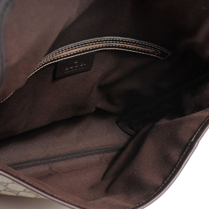 Gucci GG Supreme Monogram Selleria Calfskin Small Flap Messenger Bag Beige Ebony Cocoa Dark Chocolate 5 of 7
