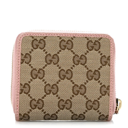 Gucci Monogram Dollar Calfskin Zip Around French Flap Wallet Beige Ebony Soft Pink 1 of 7