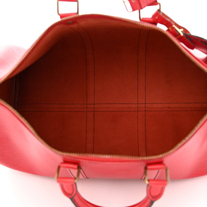 Louis Vuitton Epi Keepall 45 Castillan Red 5 of 16