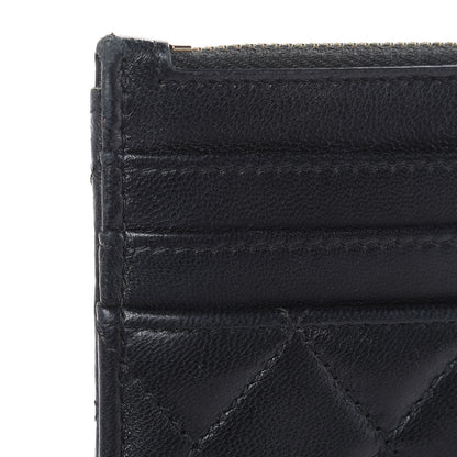 Chanel Lambskin Quilted Zip Card Holder Black 13 of 14