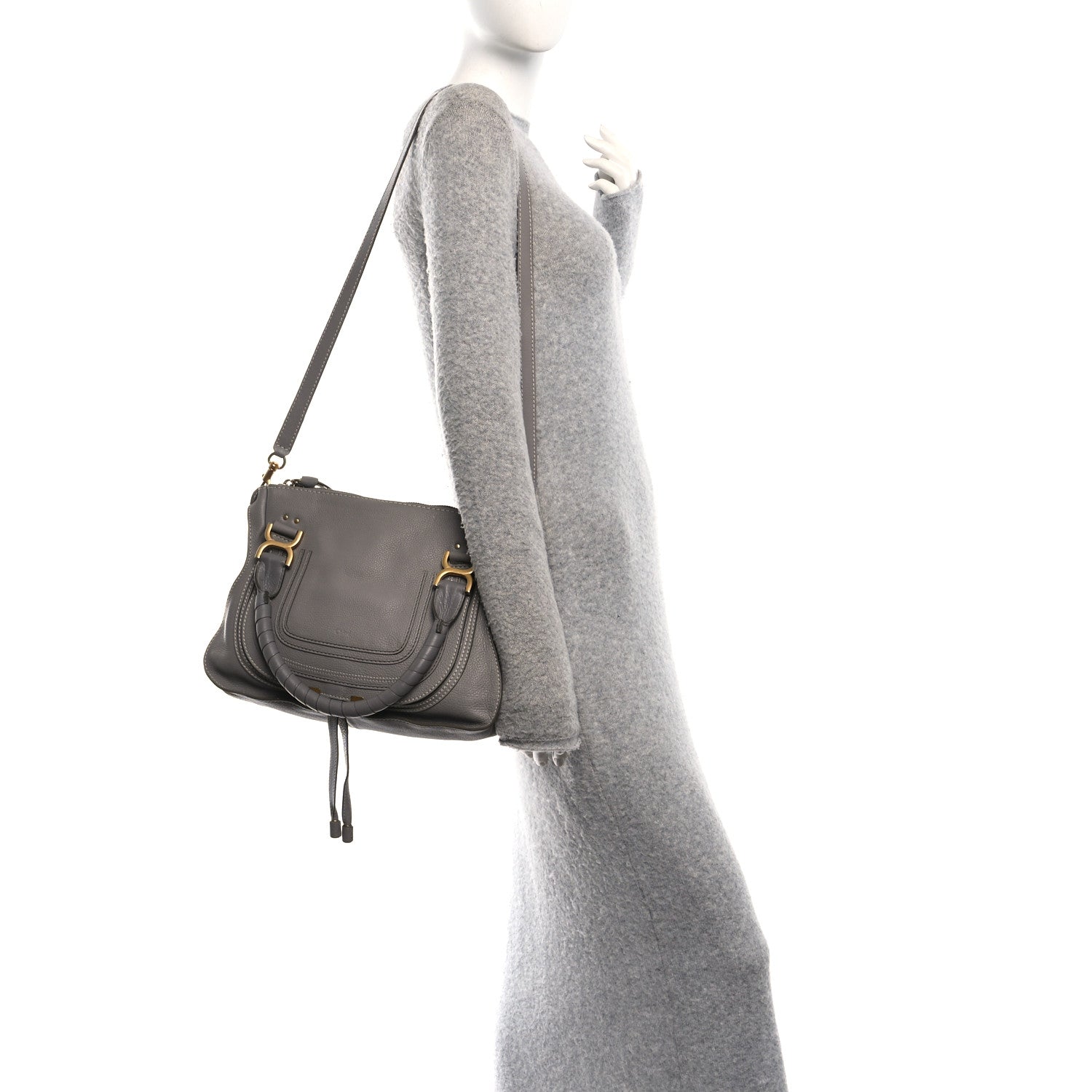 Chloe Calfskin Medium Marcie Satchel Cashmere Grey 2 of 10