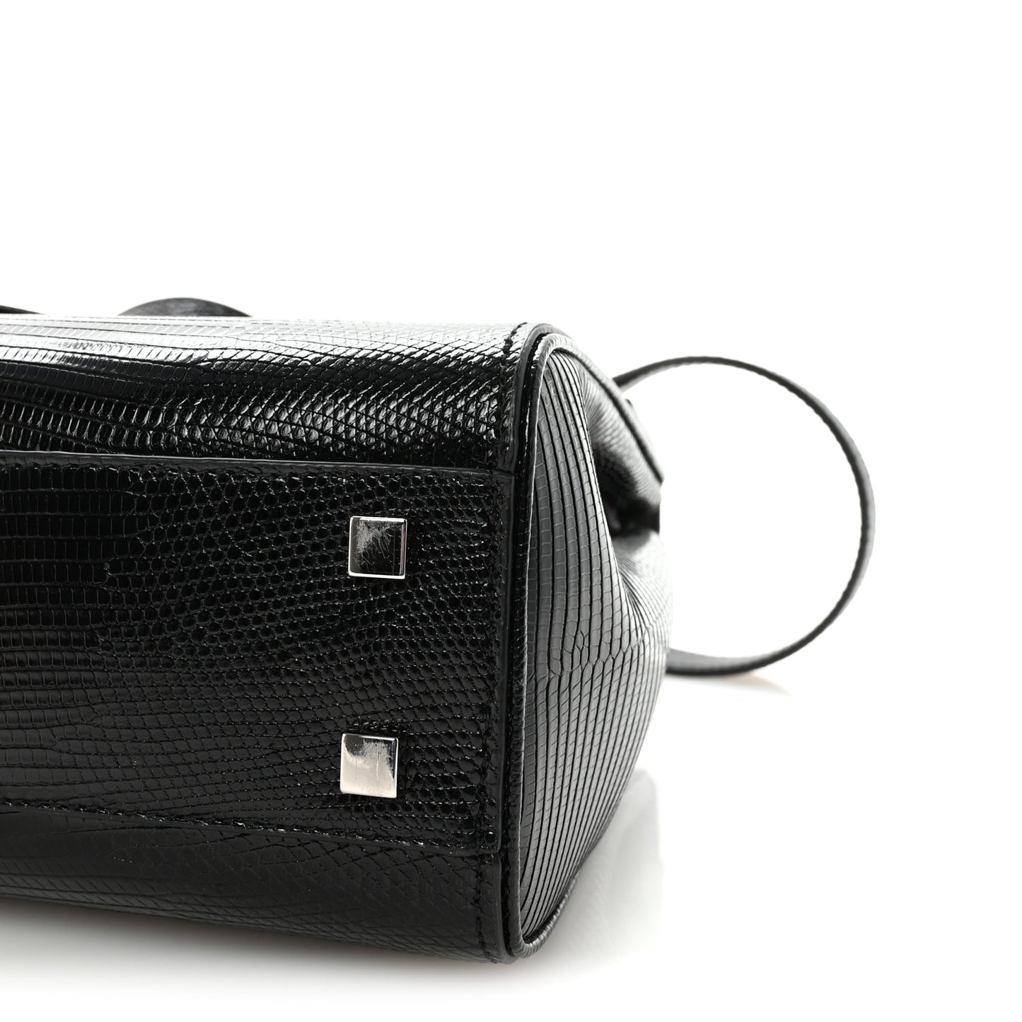 Lizard Le Fermoir Top Handle Bag Small Black