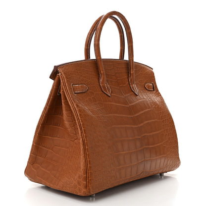 Hermes Matte Alligator Birkin 35 Fauve 3 of 11