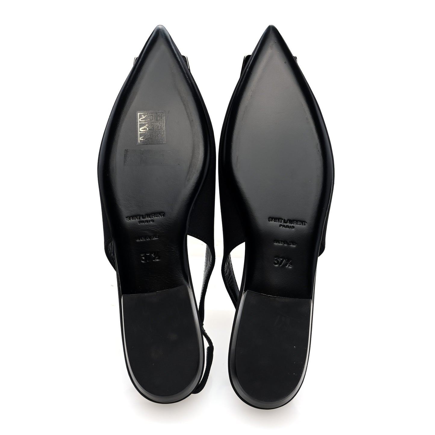 Crepe De Chine Vivi 10 Plate Slingback Flats 37.5 Black