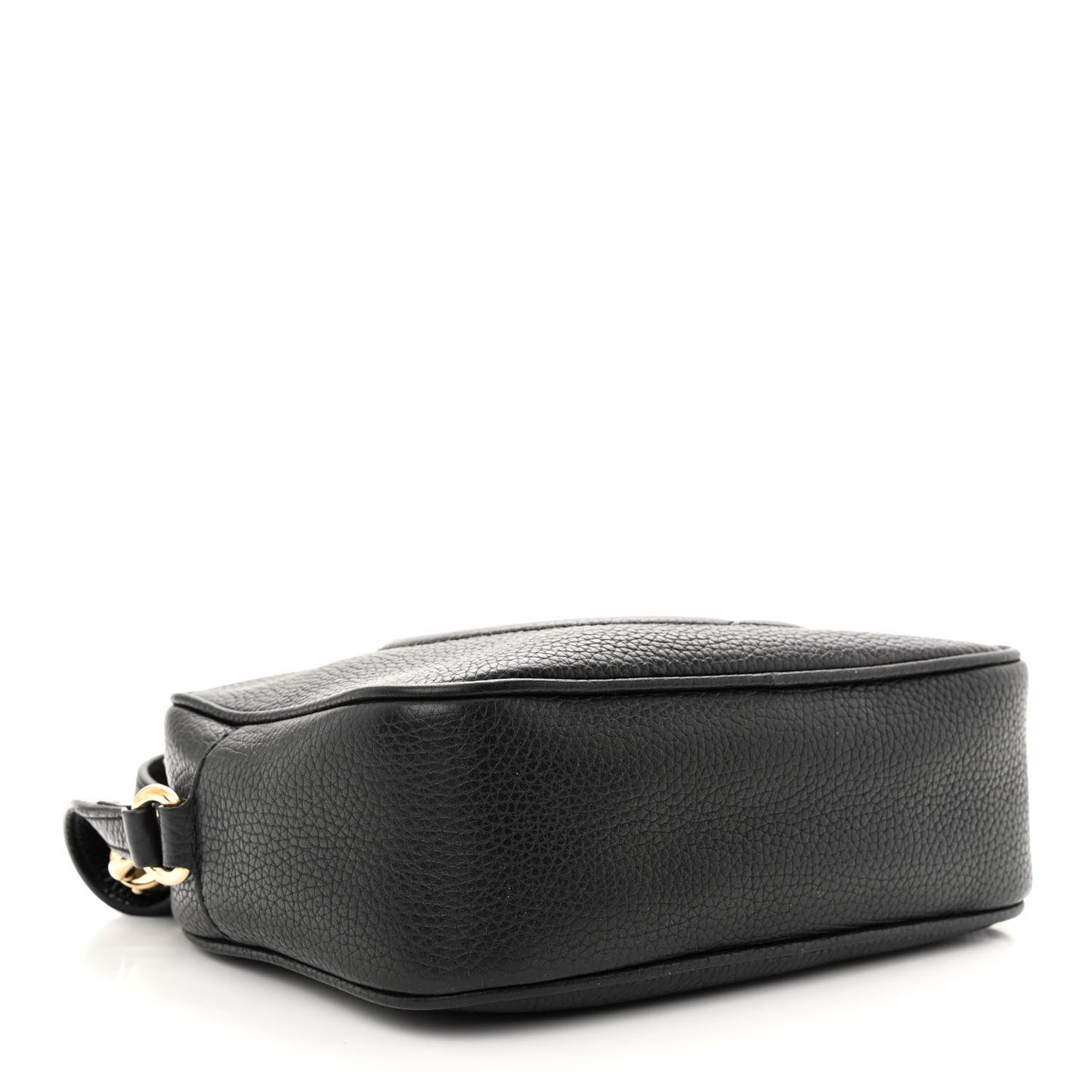 Pebbled Calfskin Small Soho Disco Bag Black