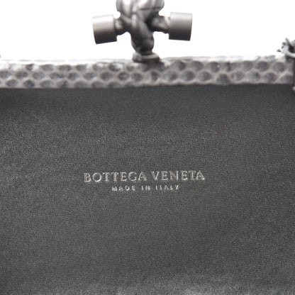 Bottega Veneta Satin Ayers Intrecciato Chain Knot Clutch Grey 6 of 9