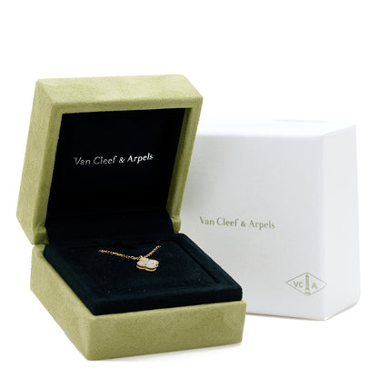 Van Cleef & Arpels 18K Yellow Gold Mother of Pearl Sweet Alhambra Pendant Necklace 6 of 6