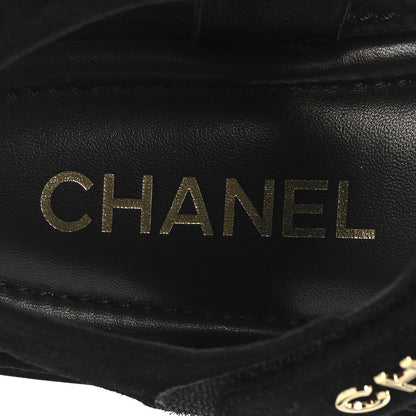 Chanel Suede Calfskin Dad Sandals 39 Black 8 of 9