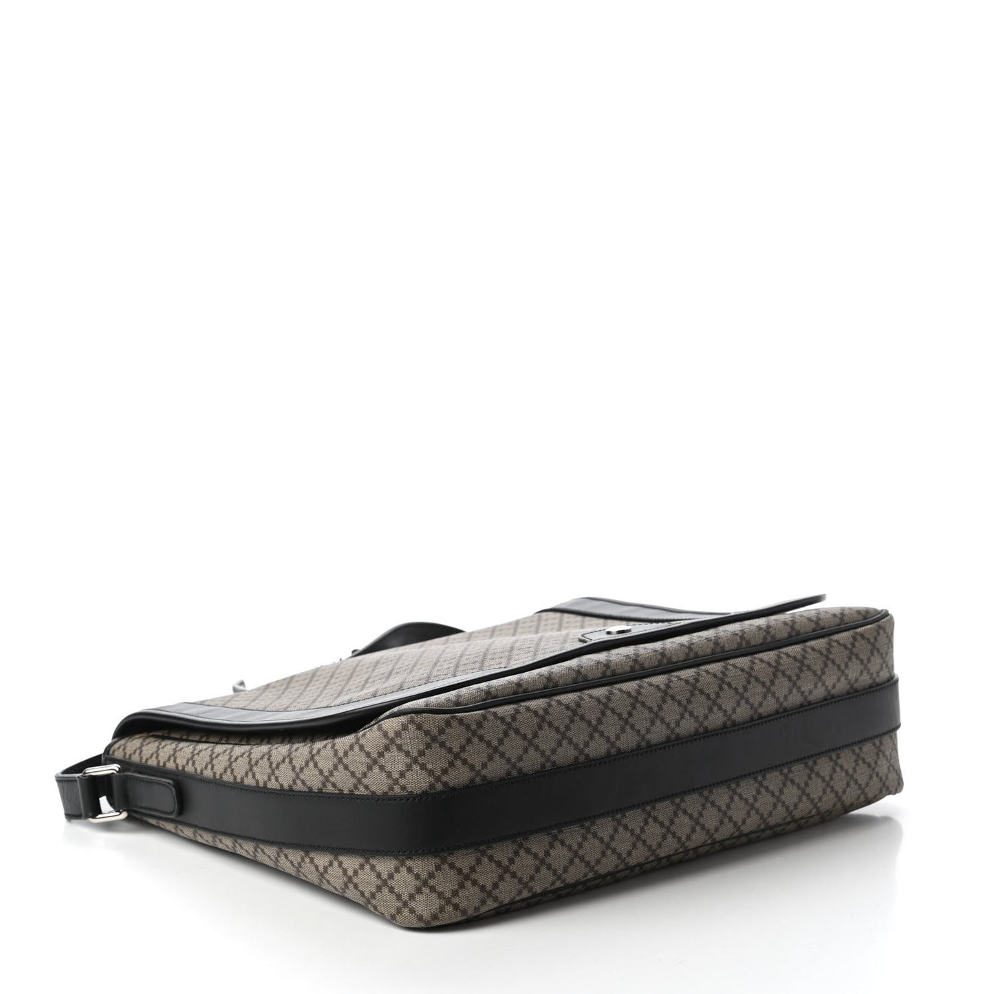 Diamante Large Flap Messenger Bag Beige Black