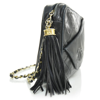 Chanel Lambskin Quilted Tassel Camera Case Navy Blue 4 of 9