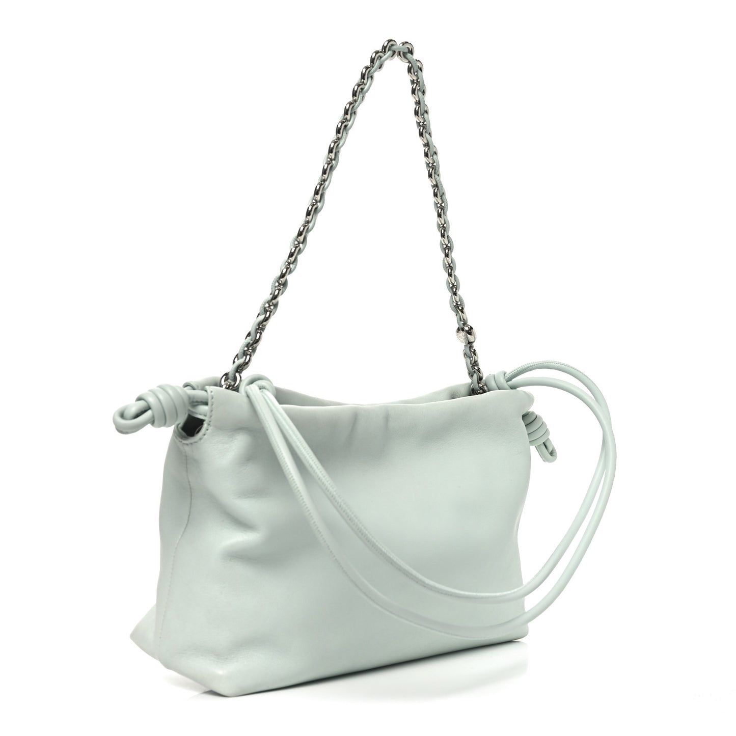 Mellow Nappa Medium Donut Chain Flamenco Knot Clutch Frozen