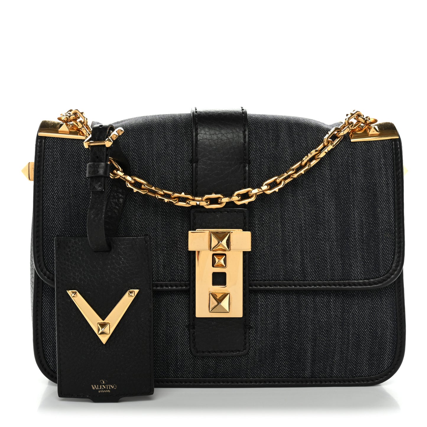 Denim B-Rockstud Flap Blue Blue