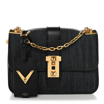 Valentino Garavani Denim B-Rockstud Flap Blue Blue 1 of 11