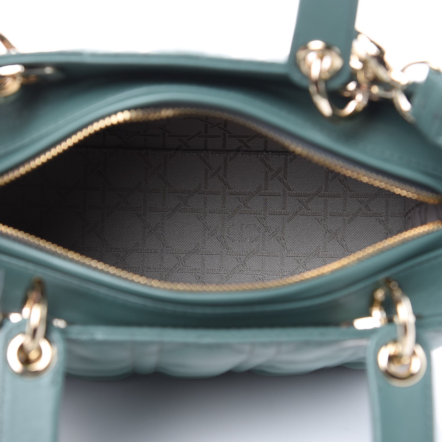 Christian Dior Lambskin Cannage Medium Lady Dior Storm Blue 5 of 9