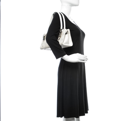 Christian Dior Calfskin Cannage Studded East West Lady Dior White 3 of 25