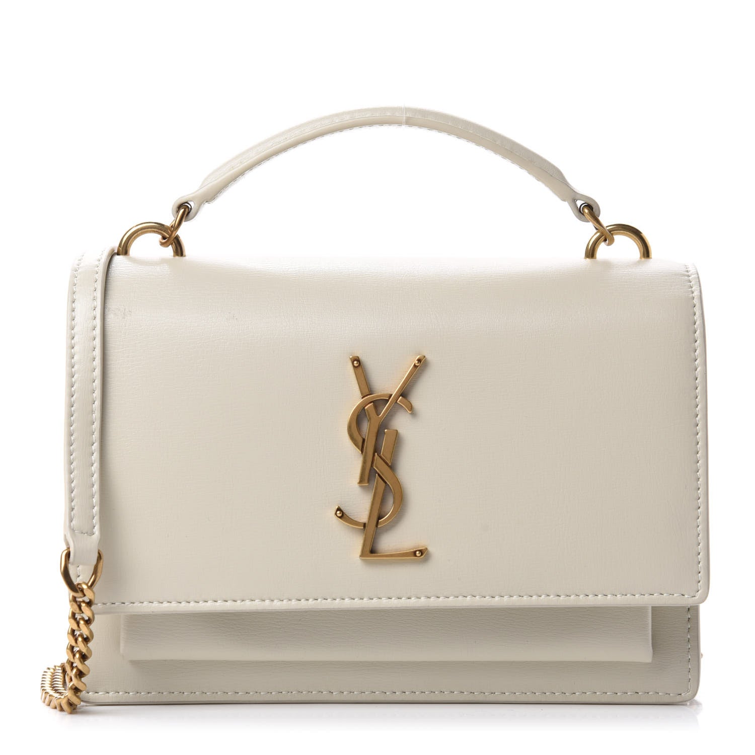 Saint Laurent Calfskin Monogram Sunset Chain Wallet Blanc Vintage 1 of 10