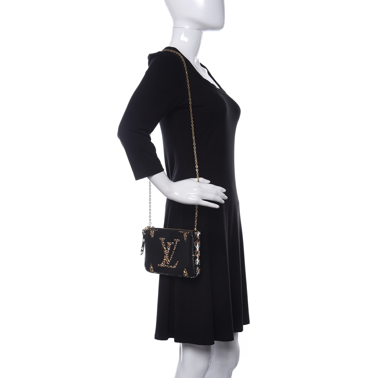 Louis Vuitton Monogram Giant Jungle Pochette Double Zip Black 2 of 10