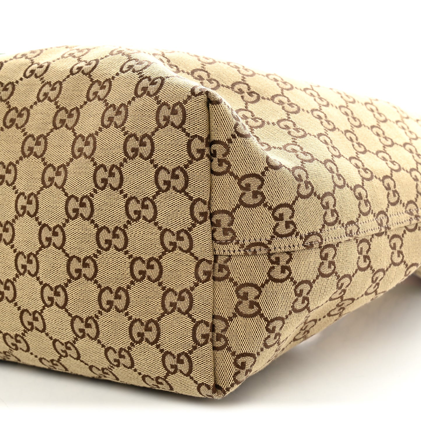 GG Monogram Web Large Giglio Tote Beige Brown