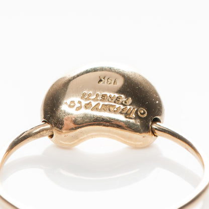 Tiffany 18K Yellow Gold Elsa Peretti Bean Ring 4.5 4 of 5