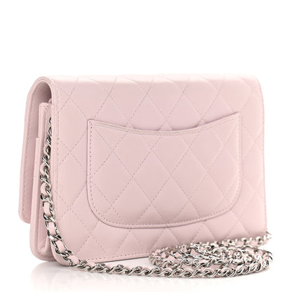 Chanel Lambskin Quilted Wallet On Chain WOC Light Pink 3 of 13