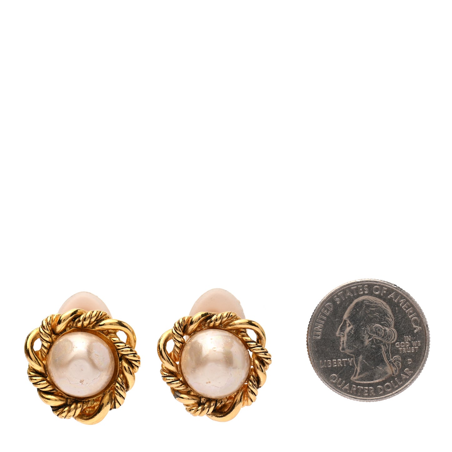 Pearl Clip On Earrings Gold