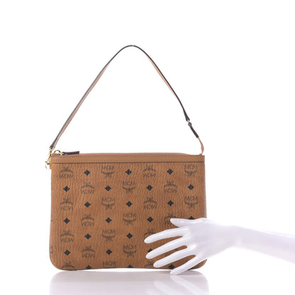 MCM Visetos Medium Stark Wristlet Pouch Cognac 2 of 10