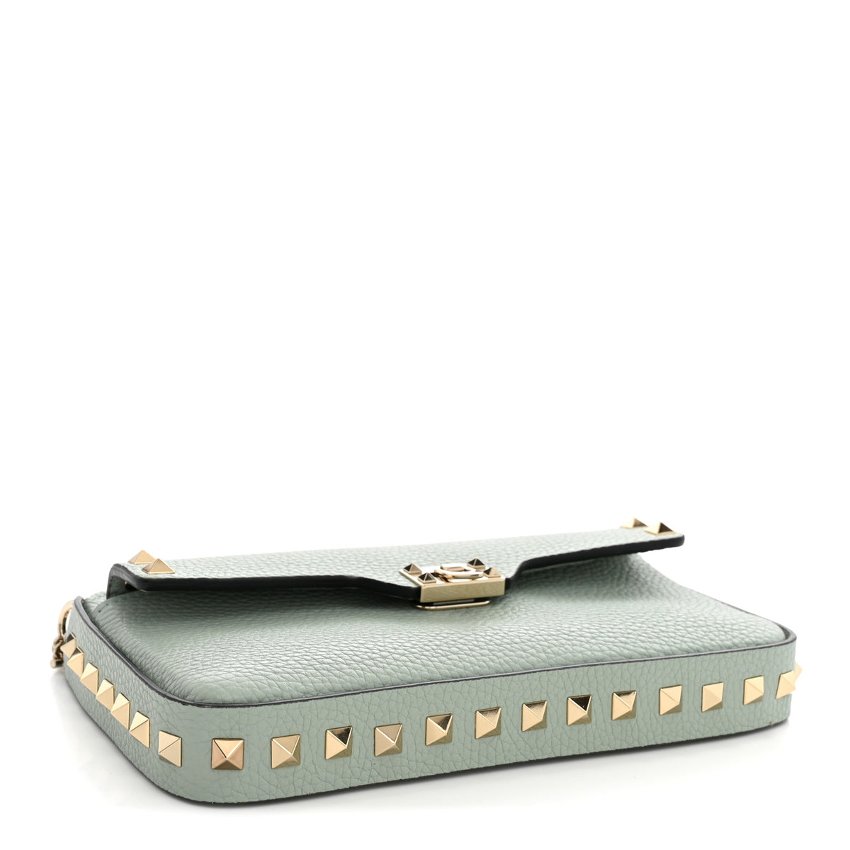 Valentino Garavani Grainy Calfskin Rockstud Crossbody Bag Water Green 4 of 11