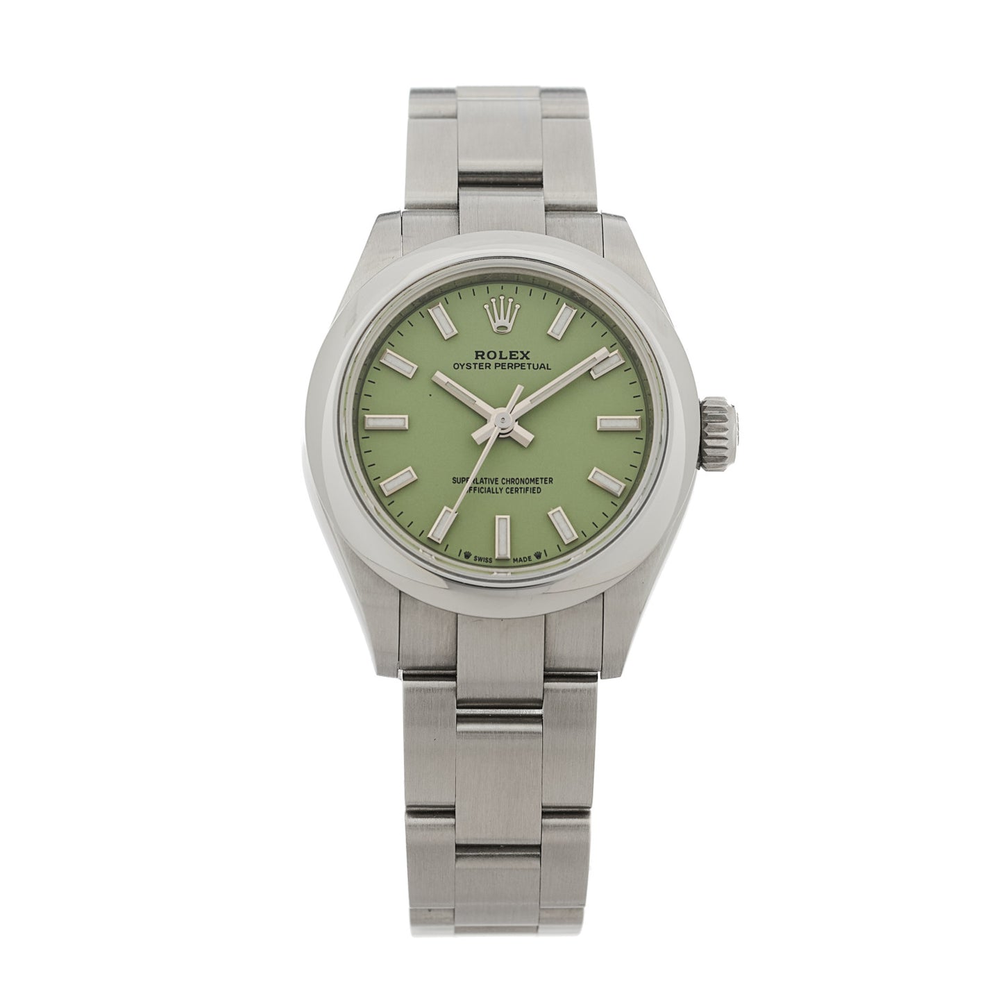Stainless Steel 28mm Oyster Perpetual Datejust Watch Pistachio 276200