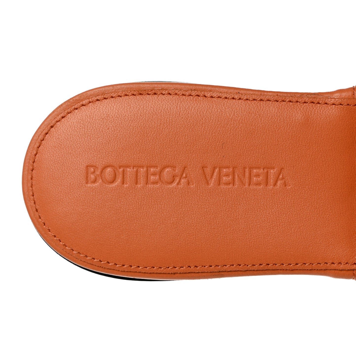 Nappa Maxi Intrecciato Lido Flat Sandals 36.5 Papaya