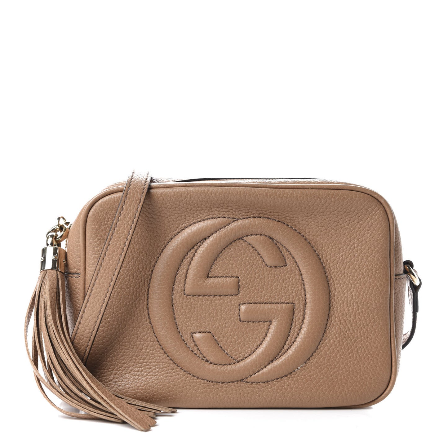 Pebbled Calfskin Small Soho Disco Bag Camelia