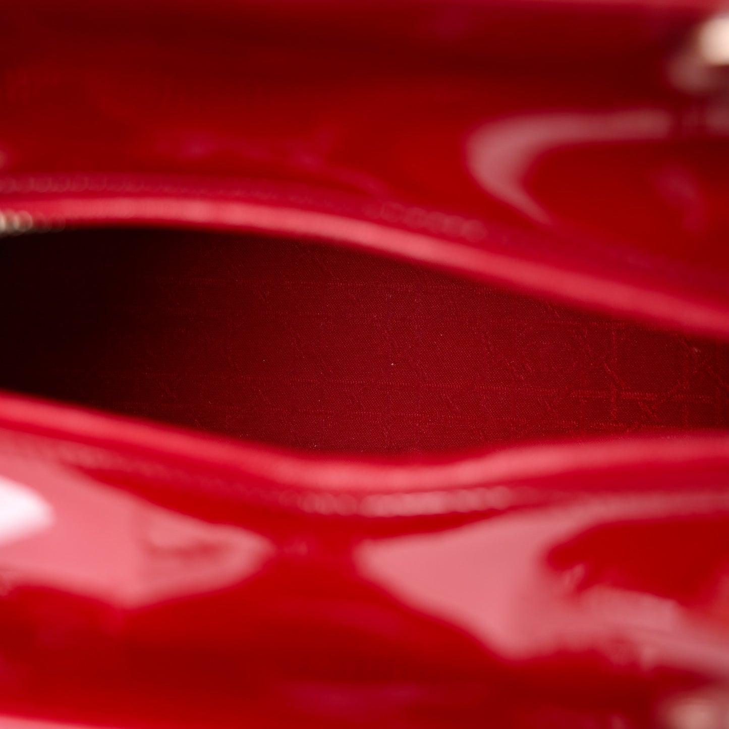 Patent Cannage Medium Lady Dior Red