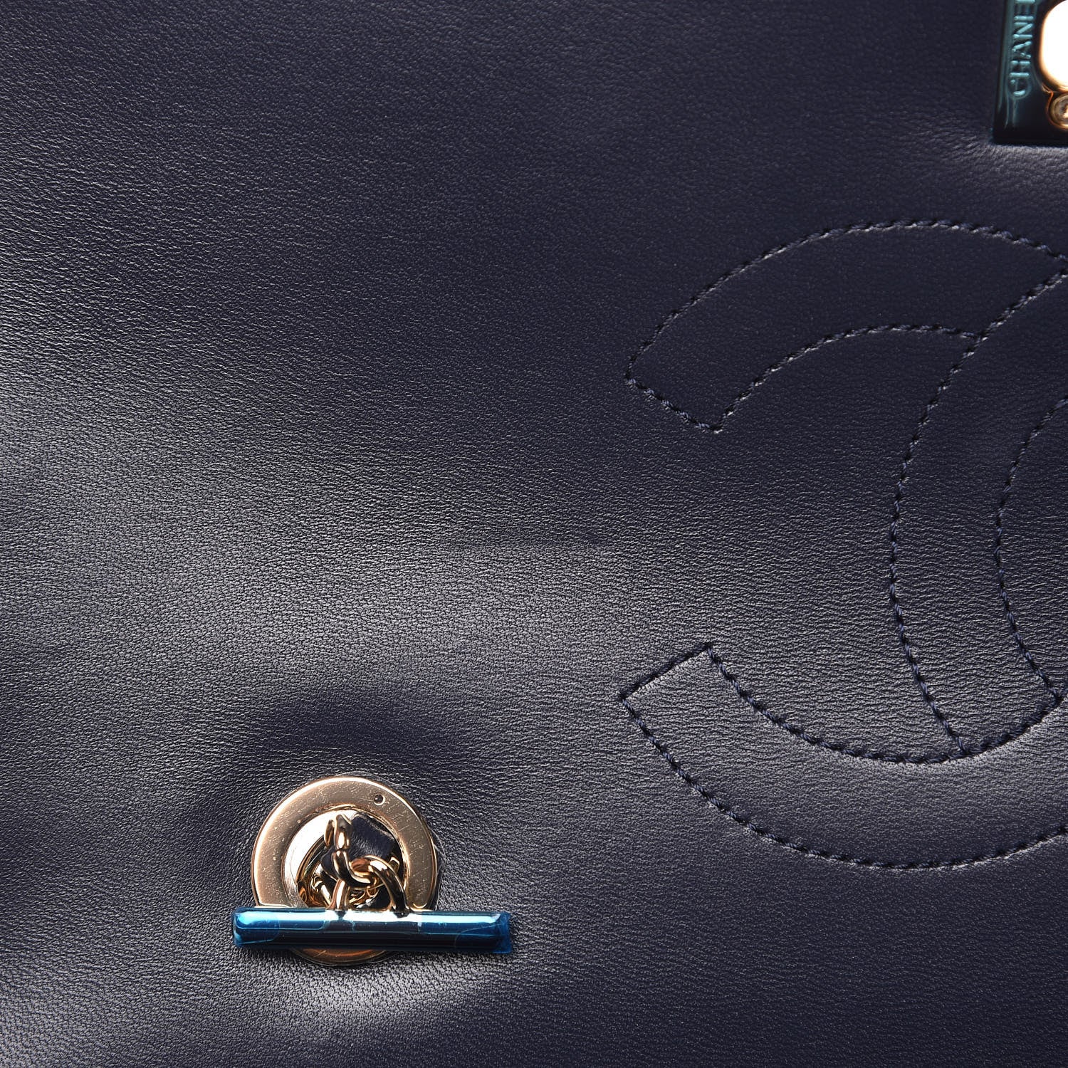 Chanel Lambskin Quilted Medium Trendy CC Flap Dual Handle Bag Navy Blue 13 of 14