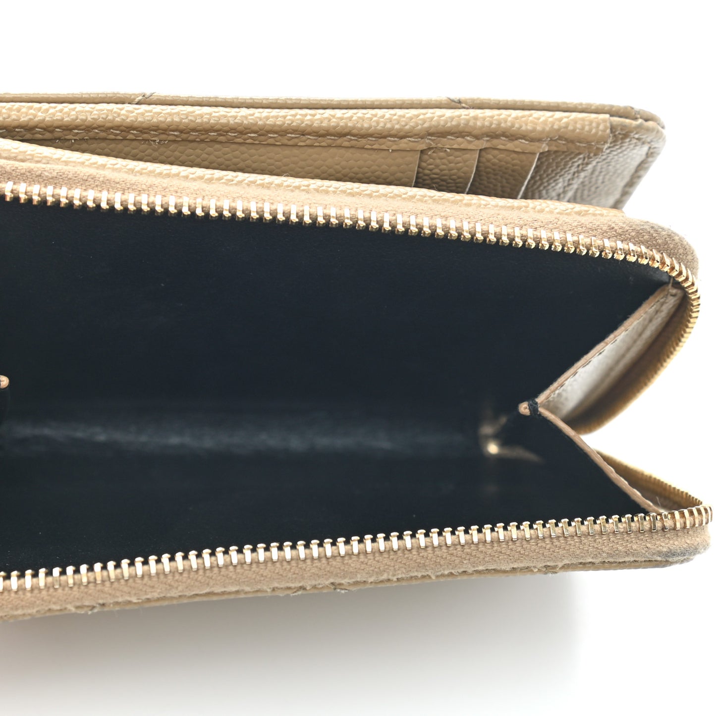 Grain De Poudre Matelasse Chevron Monogram Compact Zip Around Wallet Dark Latte