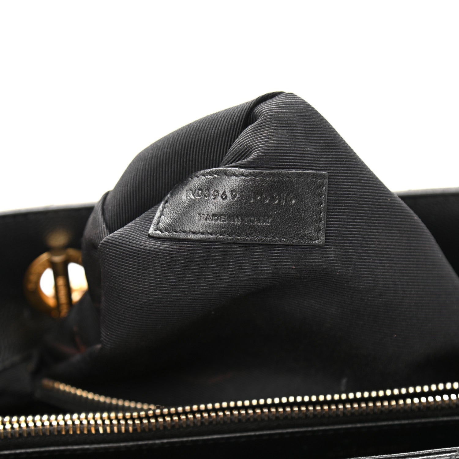 Saint Laurent Grain De Poudre Matelasse Chevron Monogram Shopping Bag Black 7 of 13