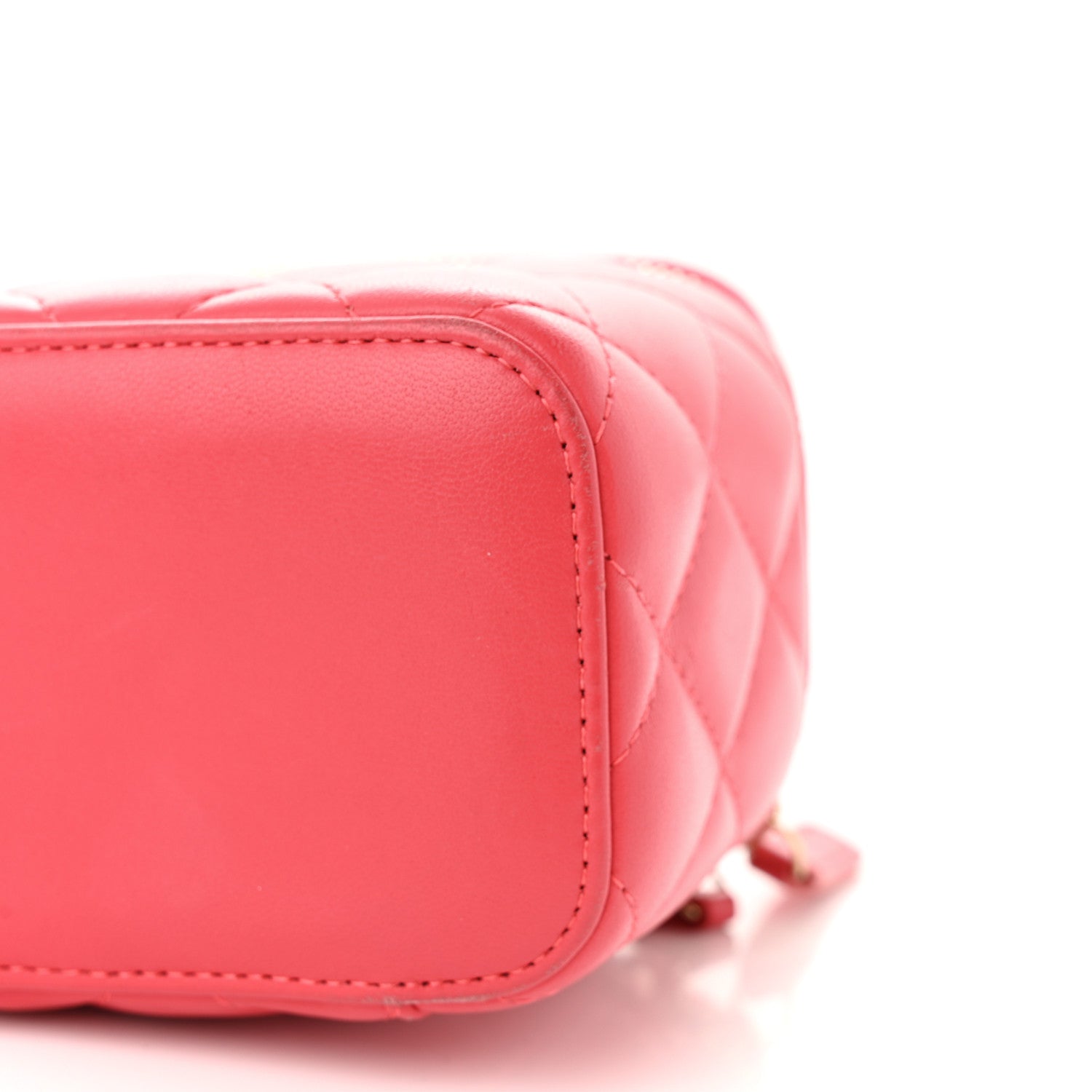 Chanel Lambskin Quilted Pearl Crush Mini Vanity Case With Chain Dark Pink 10 of 12