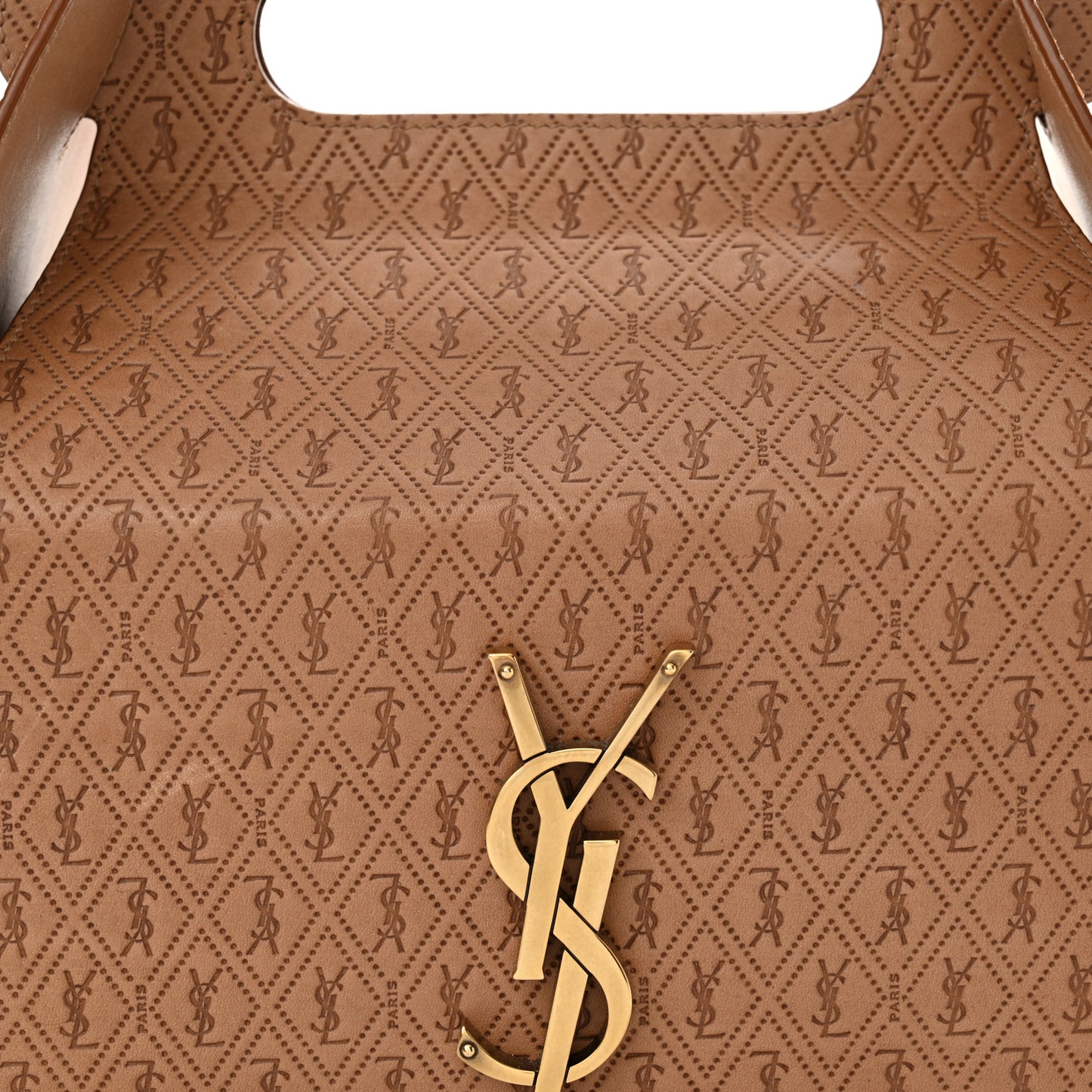 Calfskin Monogram Take Away Box Dusty Vintage Brown Gold