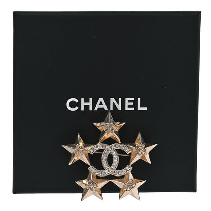 Chanel Baguette Crystal CC Star Brooch Gold 5 of 5