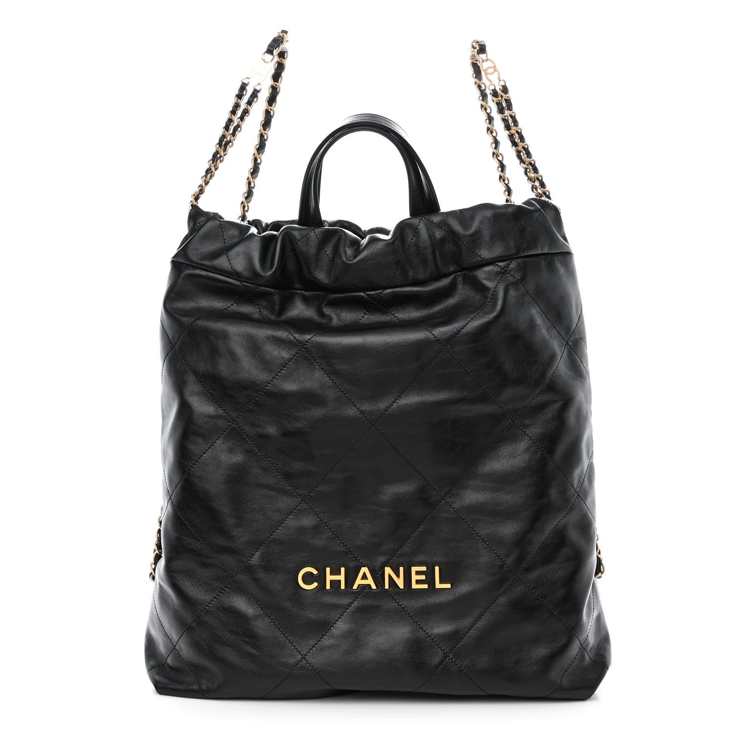 Chanel Shiny Calfskin Quilted Chanel 22 Backpack Black 1 of 11