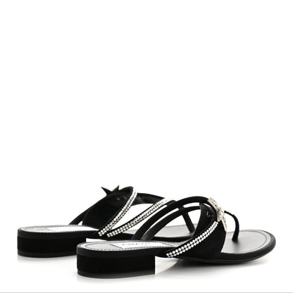 Chanel Suede Calfskin Strass Star Sandals 37 Black 5 of 11