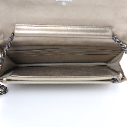 Chanel Metallic Calfskin Quilted Boy Wallet On Chain WOC Gold 5 of 18