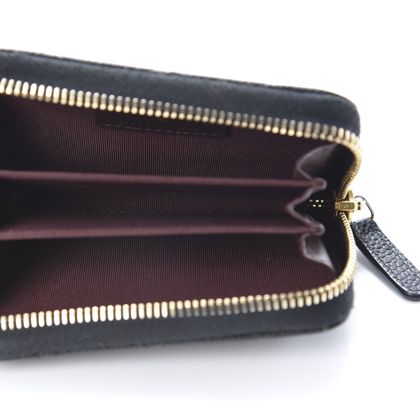 Caviar Quilted Zip Coin Purse Black