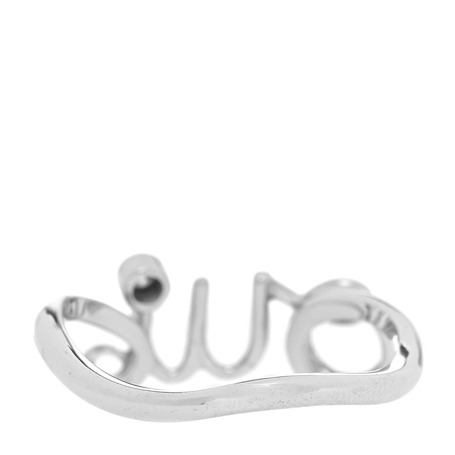 Christian Dior 18K White Gold Diamond Oui Ring 52 6 3 of 4