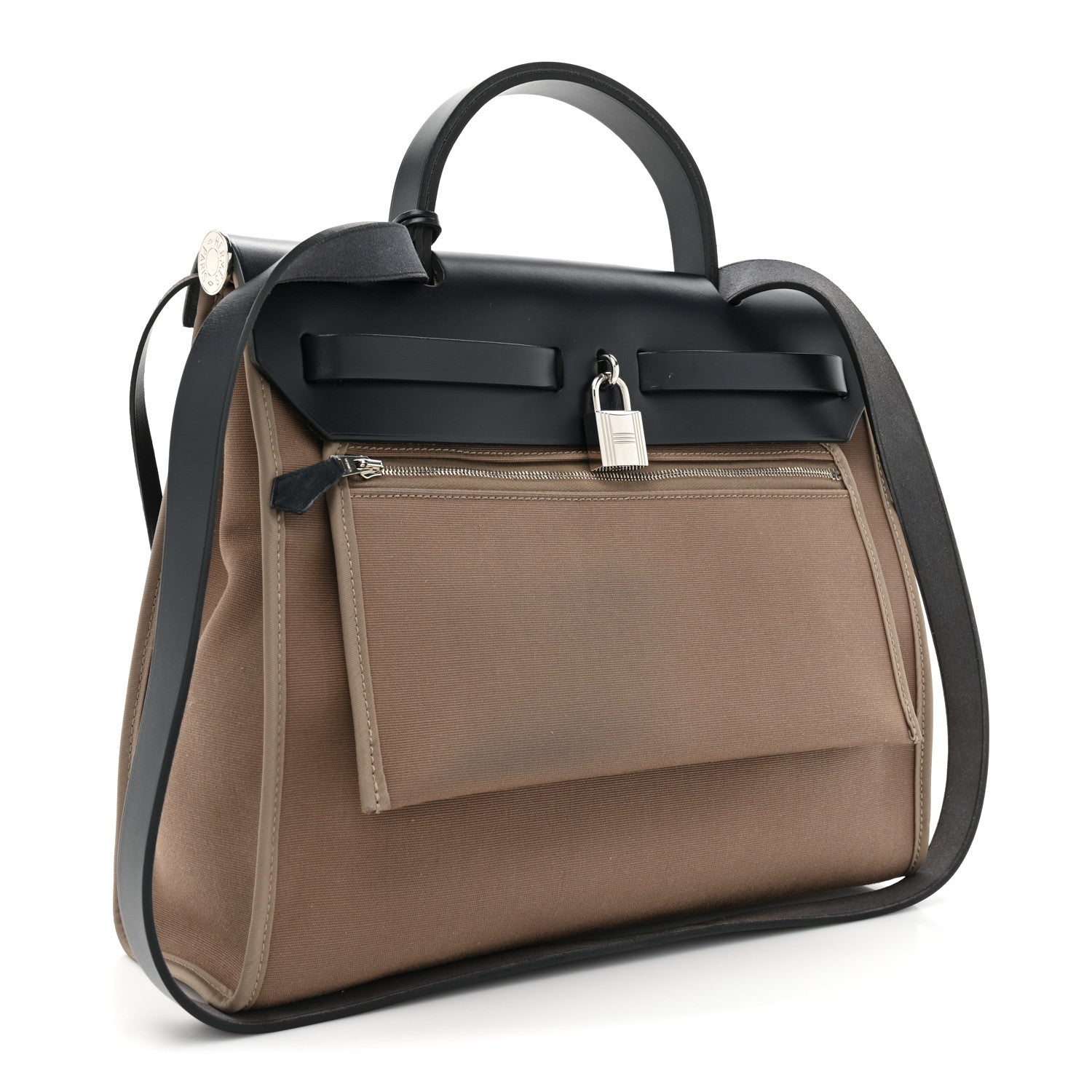 Hermes Toile Officier Vache Hunter Herbag Zip 31 PM Etoupe Bleu Indigo 4 of 15