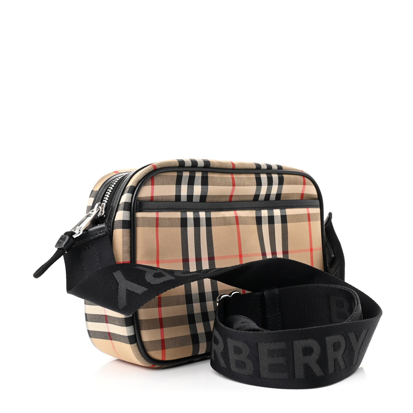 Vintage Check Calfskin Small Camera Bag Archive Beige