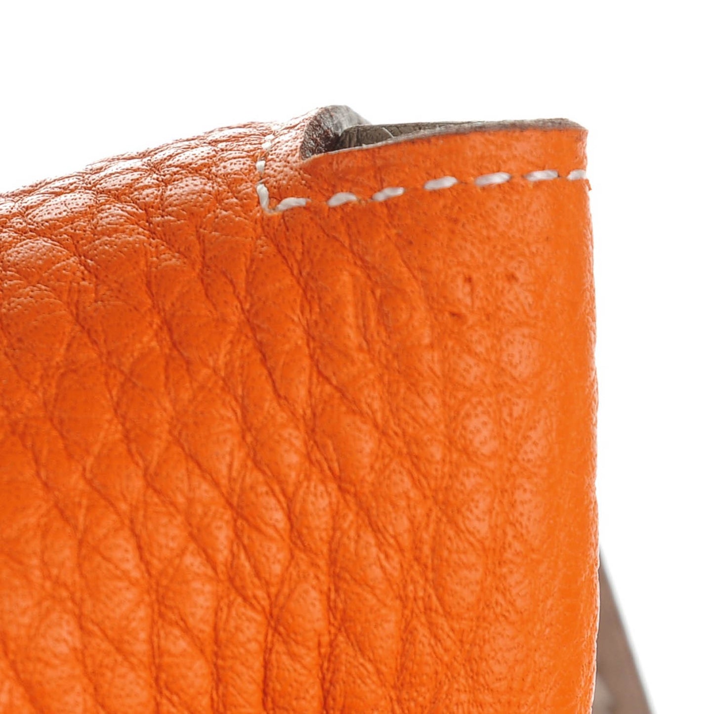 Taurillon Clemence Mises et Relances Playing Cards Holder Gris Tourterelle Orange