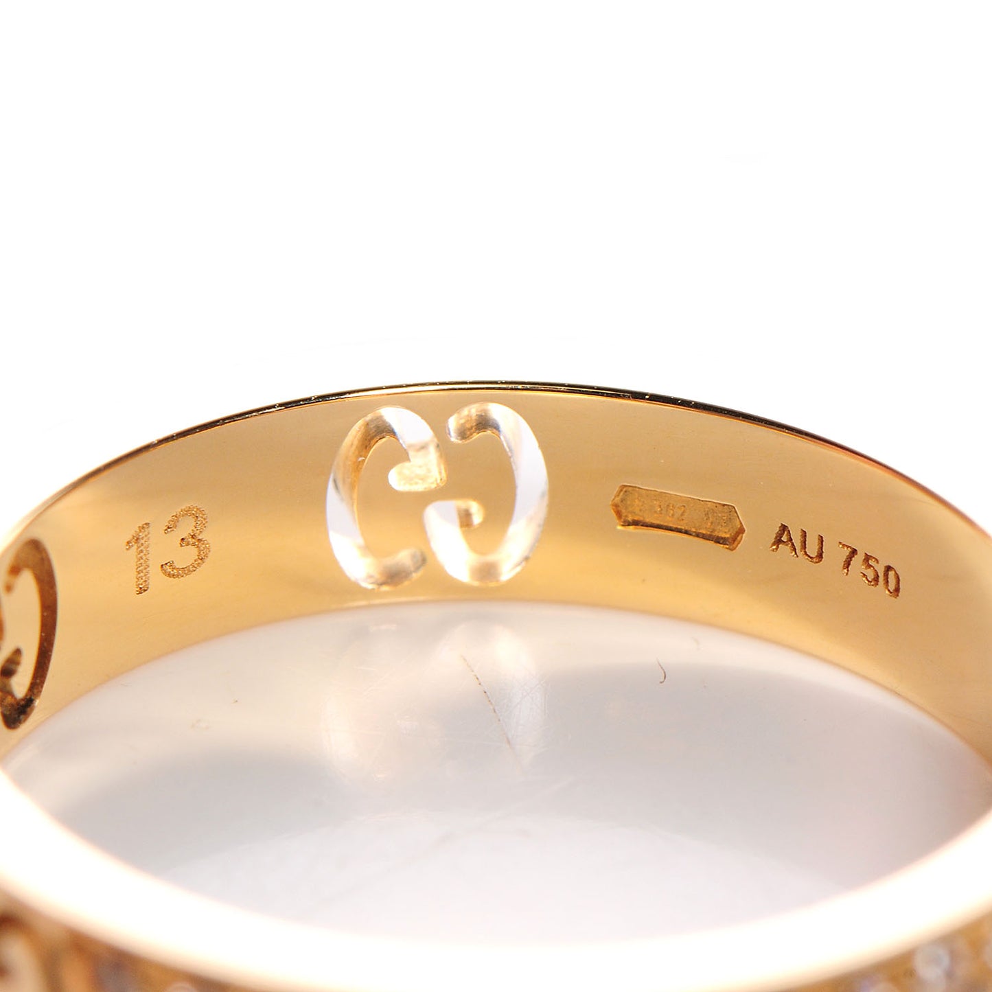 18k Yellow Gold Diamond Icon Stardust Thin Band Ring 5.75