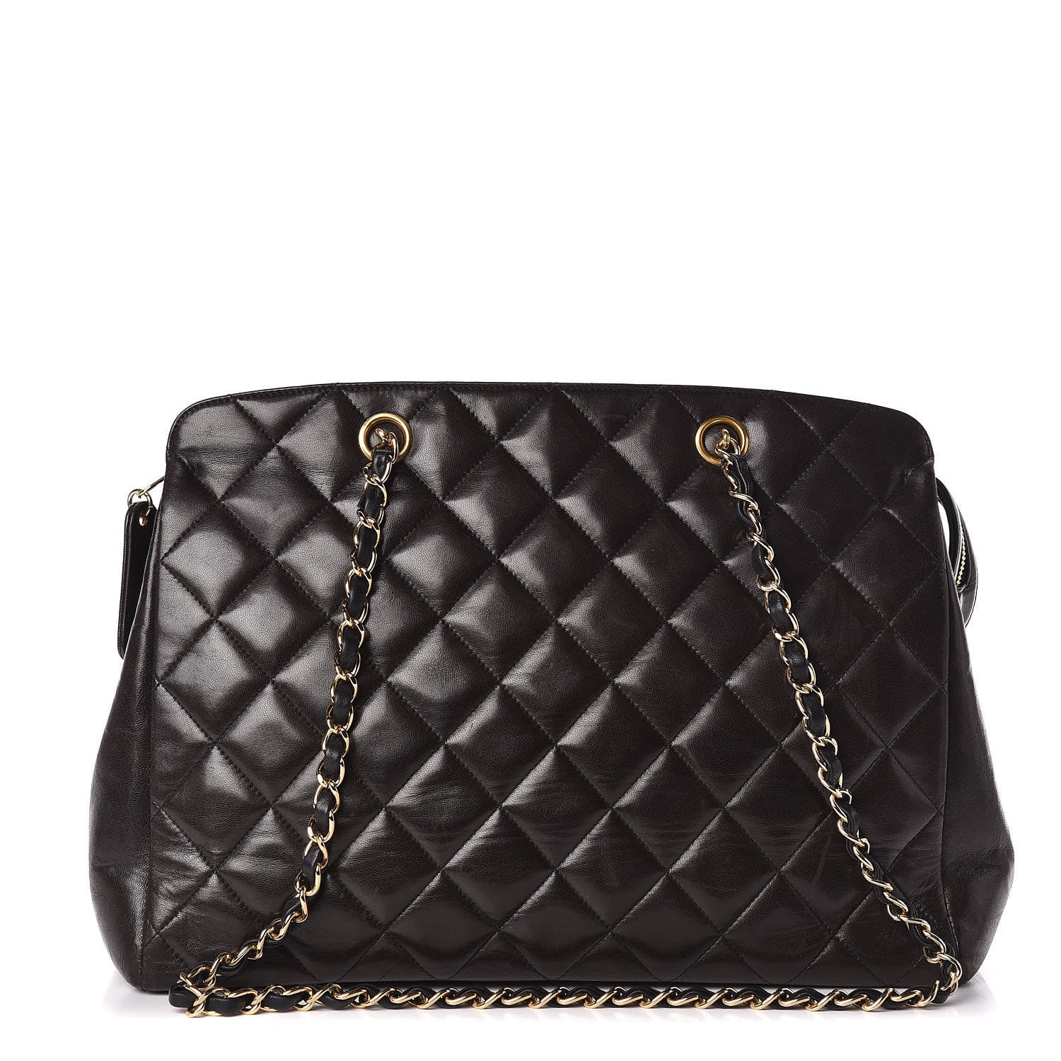 Chanel Lambskin Quilted Shopping Tote Black 1 of 14